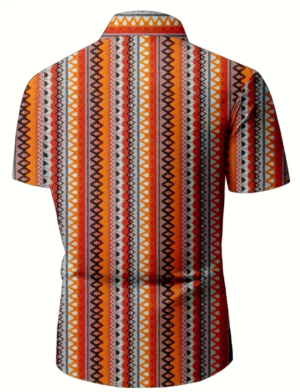 Summer Ethnic Print Short-Sleeved Shirt