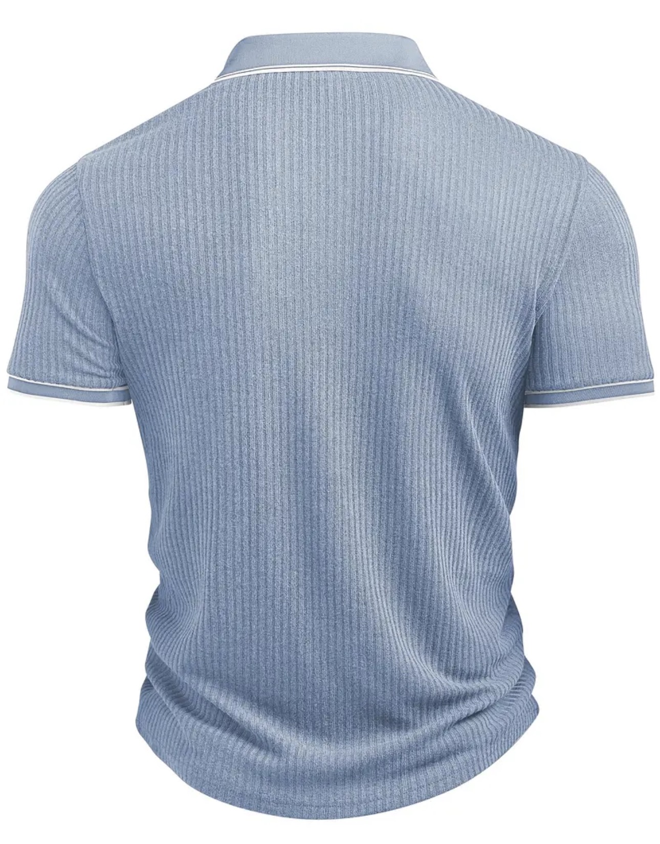 Shirt Sleeve Polo Shirt w/ Color Block Design - Image 2