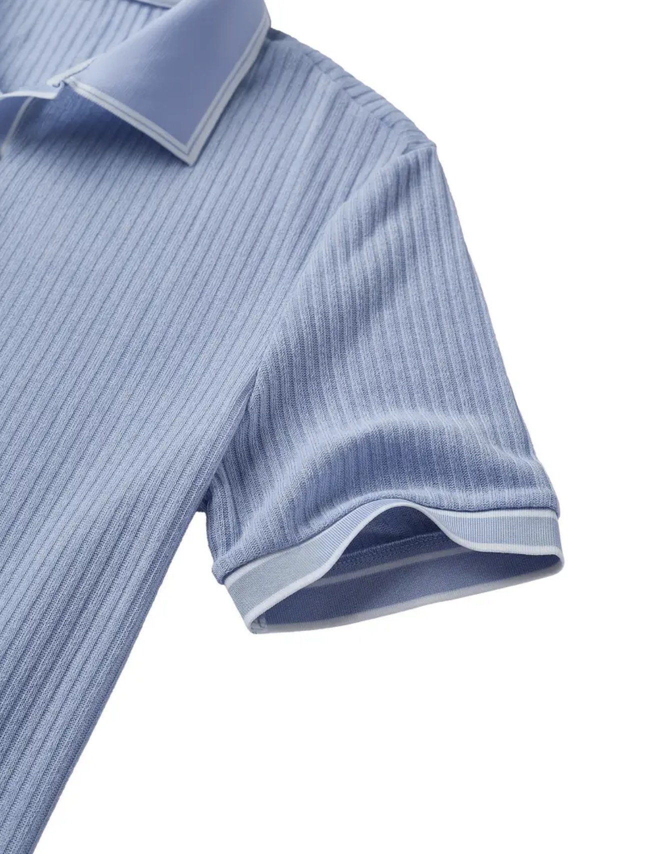 Shirt Sleeve Polo Shirt w/ Color Block Design - Image 3