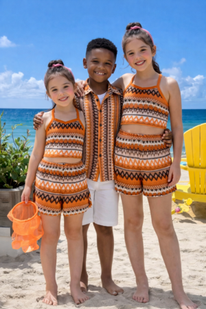 Boy's Vintage Distressed Striped Short Set