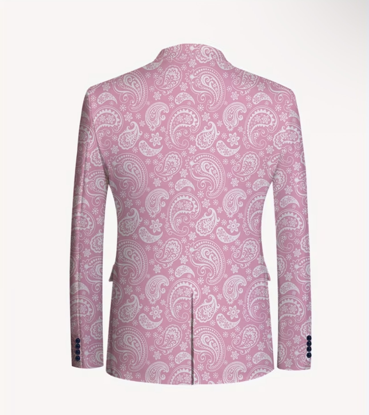 Men's Pink Paisley Tapered Suit - Image 4