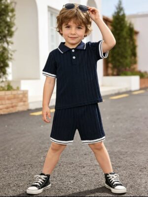 Boy's Lapel Shirt Short Sct