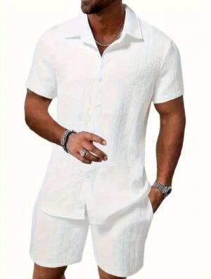 Casual Cardigan Short Set