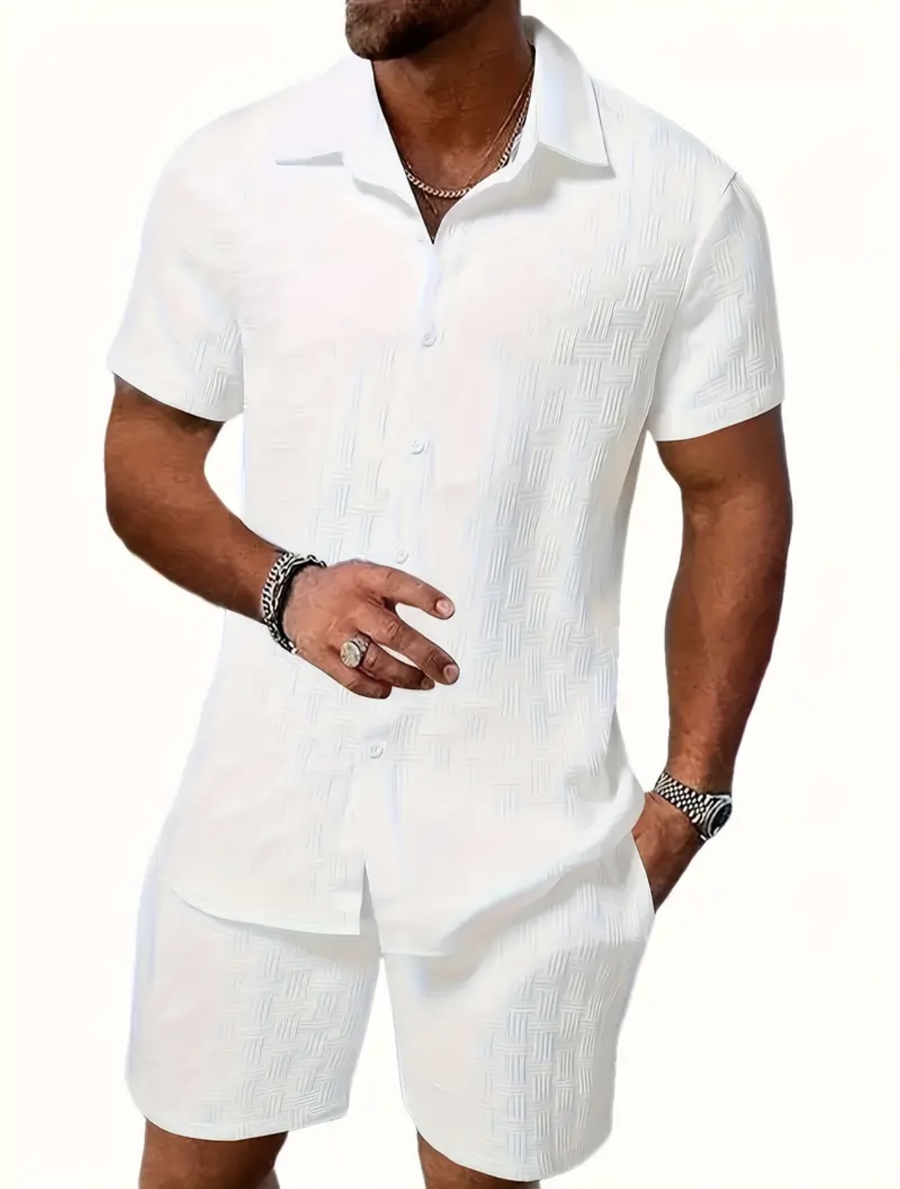 Casual Cardigan Short Set