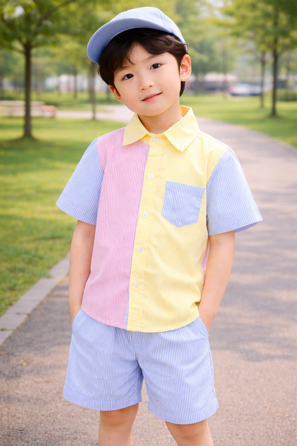 Boy's Bright Striped 2-Piece Set