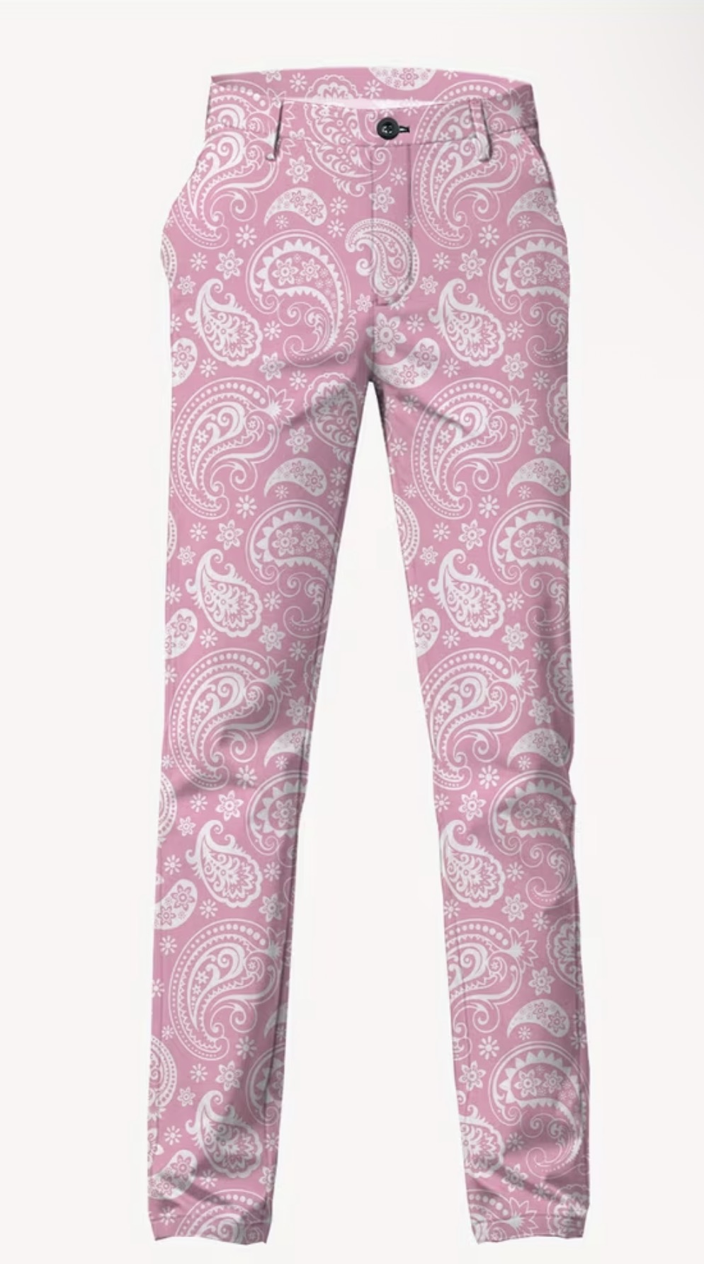 Men's Pink Paisley Tapered Suit - Image 5
