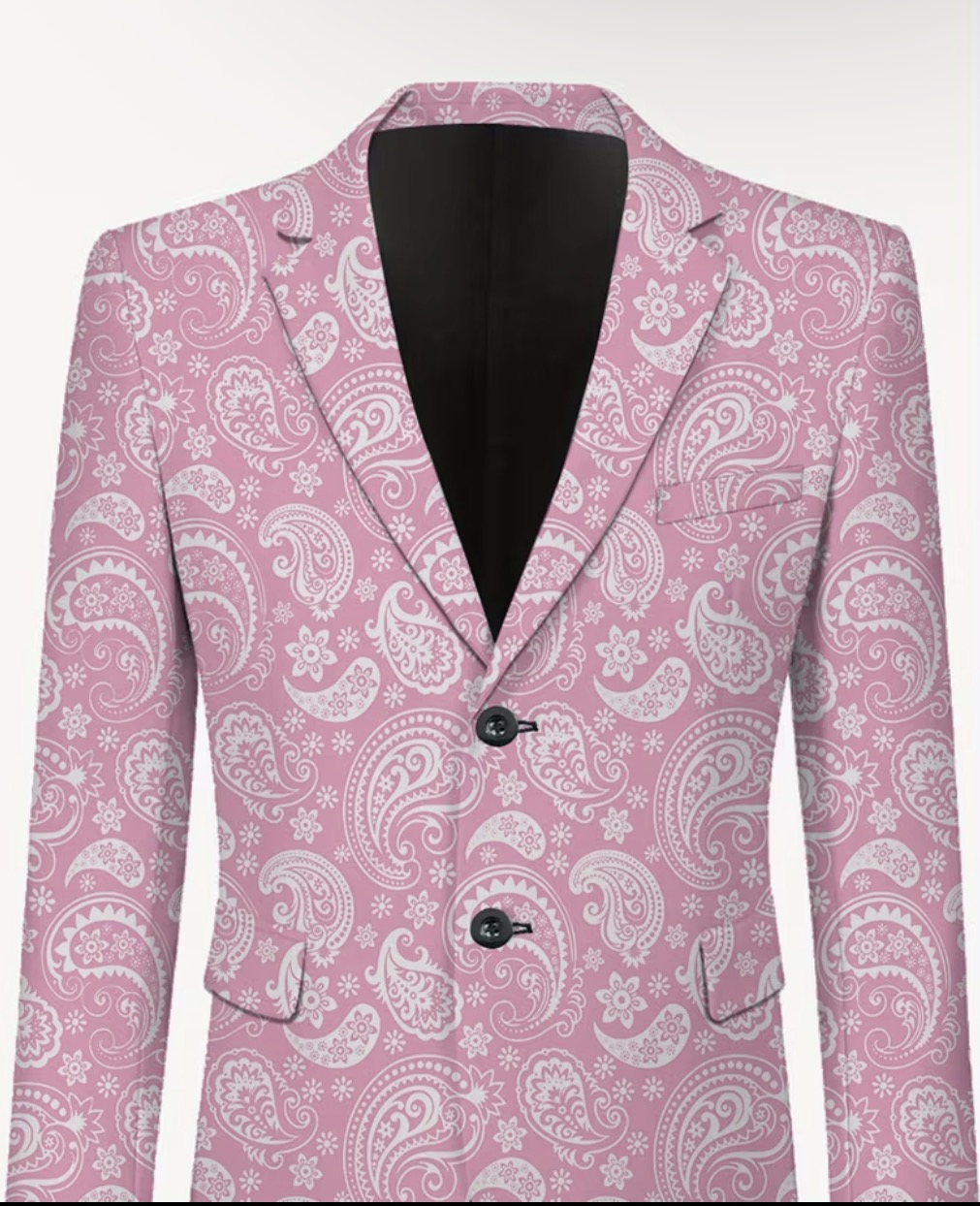 Men's Pink Paisley Tapered Suit - Image 3