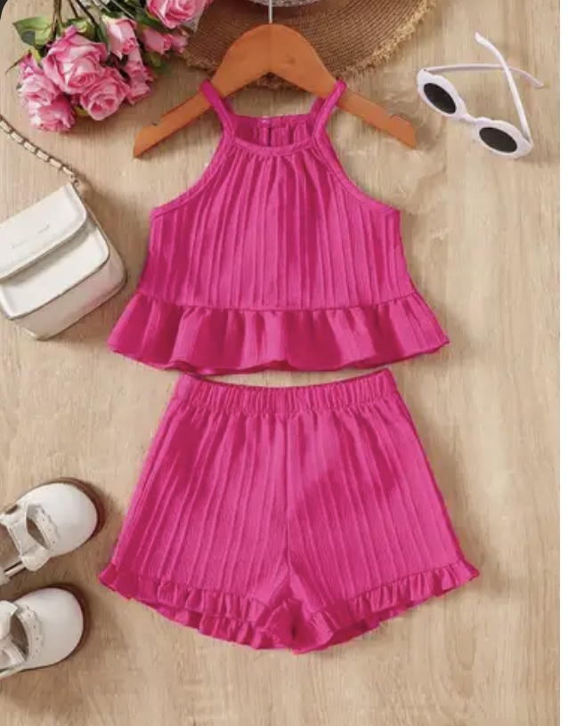 Girl's Summer 2-Piece Short Set w/ Ruffles - Image 6
