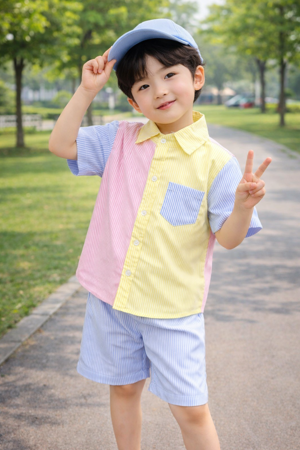 Boy's Bright Striped 2-Piece Set - Image 2