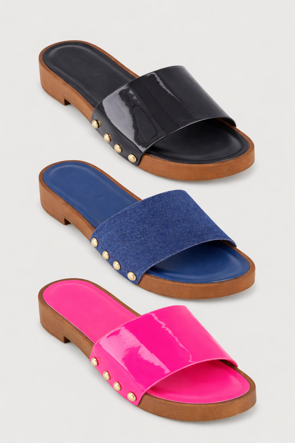 Stud Trimmed Open Toe Slide-Ins - Image 2