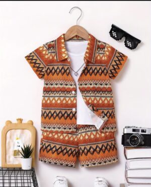 Boy's Vintage Distressed Striped Short Set