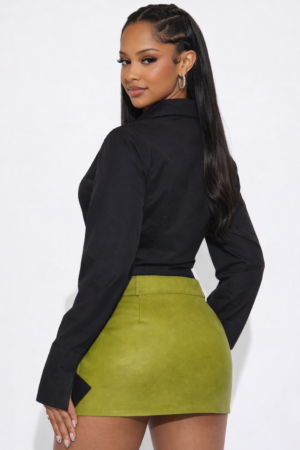 Sexy Cinched Long Sleeved Crop Top