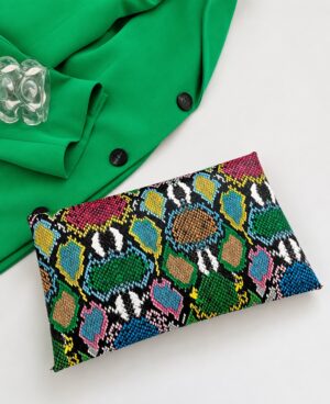 Colorful Faux Snakeskin Cute & Classy Clutch