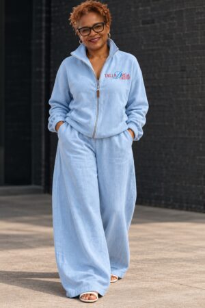 Women’s Two-Piece Zip Cardigan w/ Loose Trousers Set (Monogrammed)
